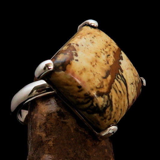 Handmade Jasper Ring, Sterling Silver