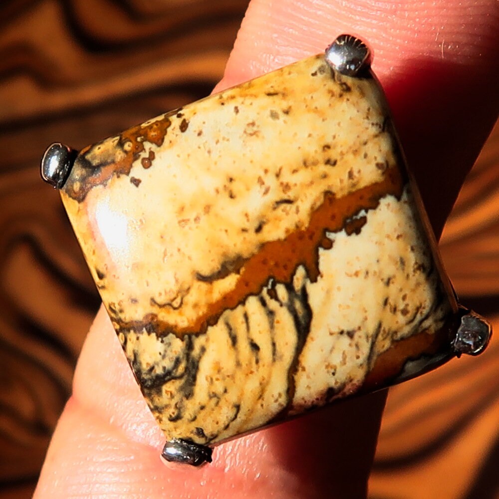 Handmade Jasper Ring, Sterling Silver