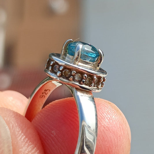 Solitaire Blue Zircon Ring