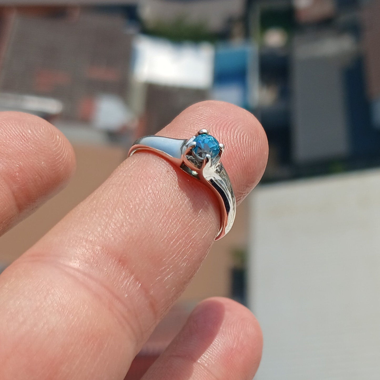 Sweet Blue Zircon Ring