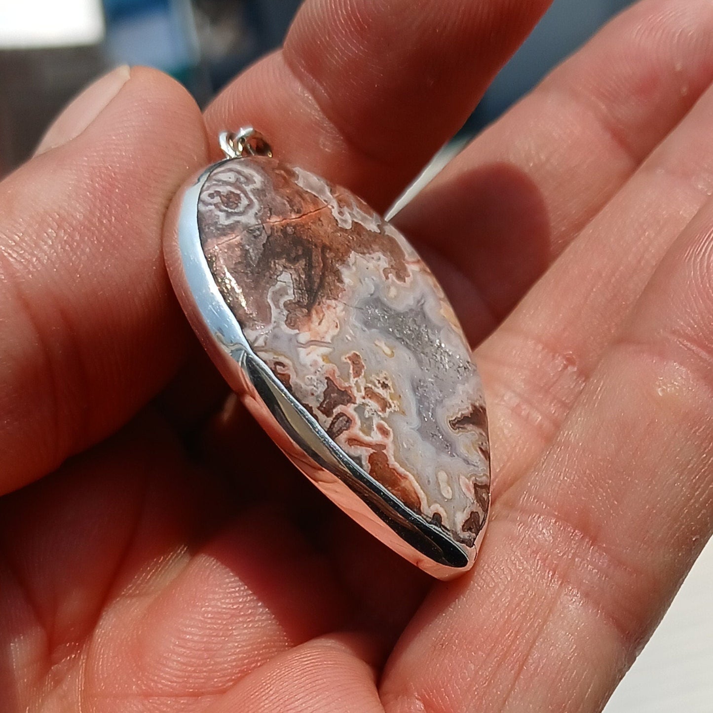 Jasper Pendant, Sterling Silver