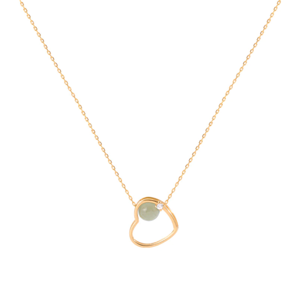 Golden Heart Jade Necklace