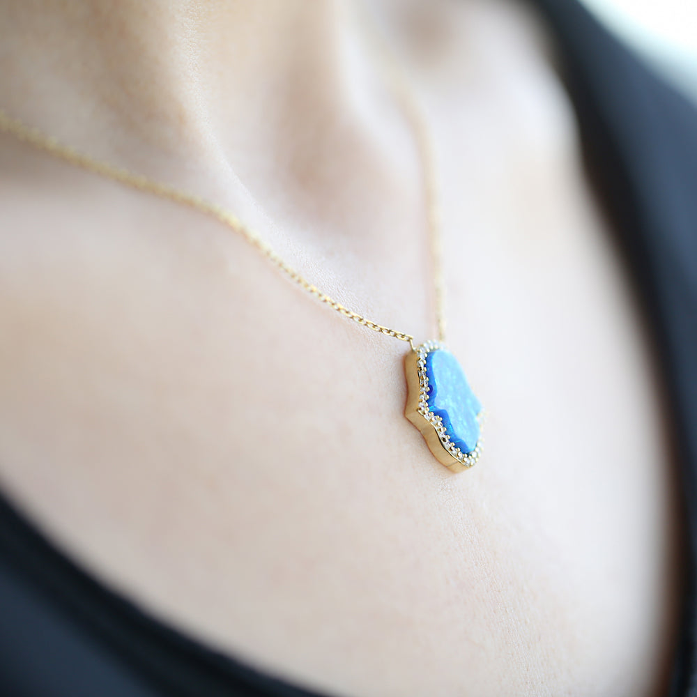 OPAL Hamsa Necklace