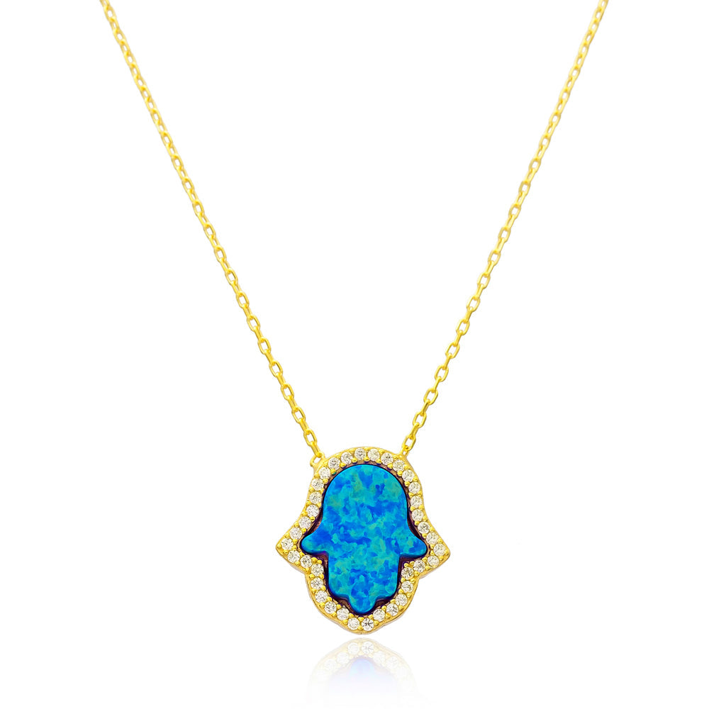 OPAL Hamsa Necklace