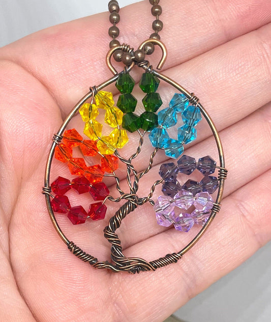 Tree of Life Pendant with Glass Crystals