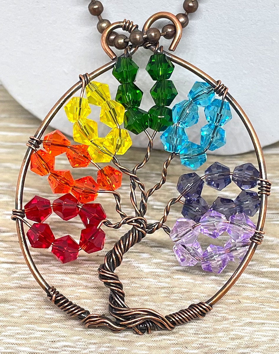 Tree of Life Pendant with Glass Crystals