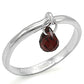 Sterling Silver Ring with Genuine Garnet Stone