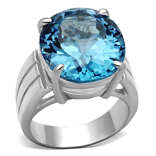 Sea Blue Synthetic Spinel Ring