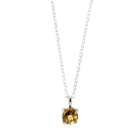 Citrine Basket Sterling Silver Necklace