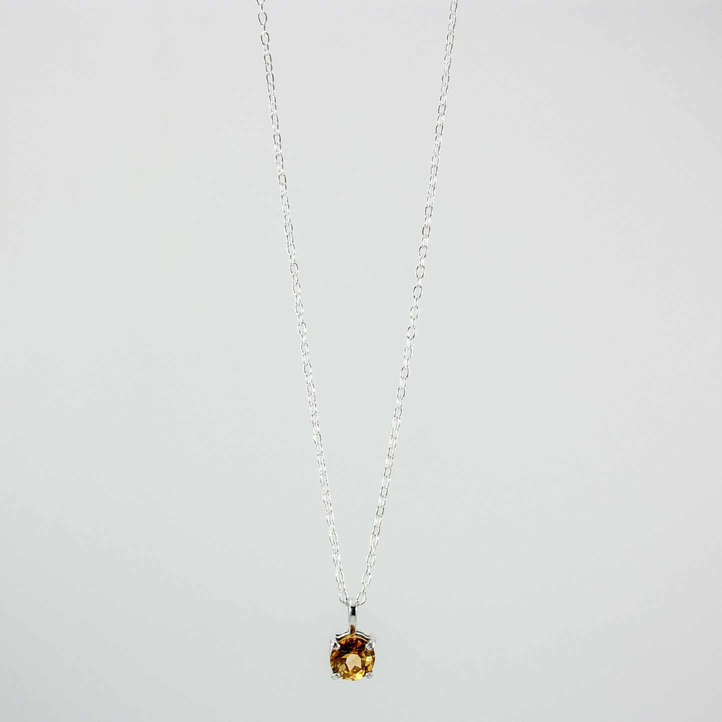 Citrine Basket Sterling Silver Necklace