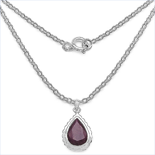 14.10 Carat Genuine Ruby .925 Sterling Silver Pendant