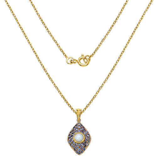 1.82 Carat Ethiopian Opal & Tanzanite Necklace