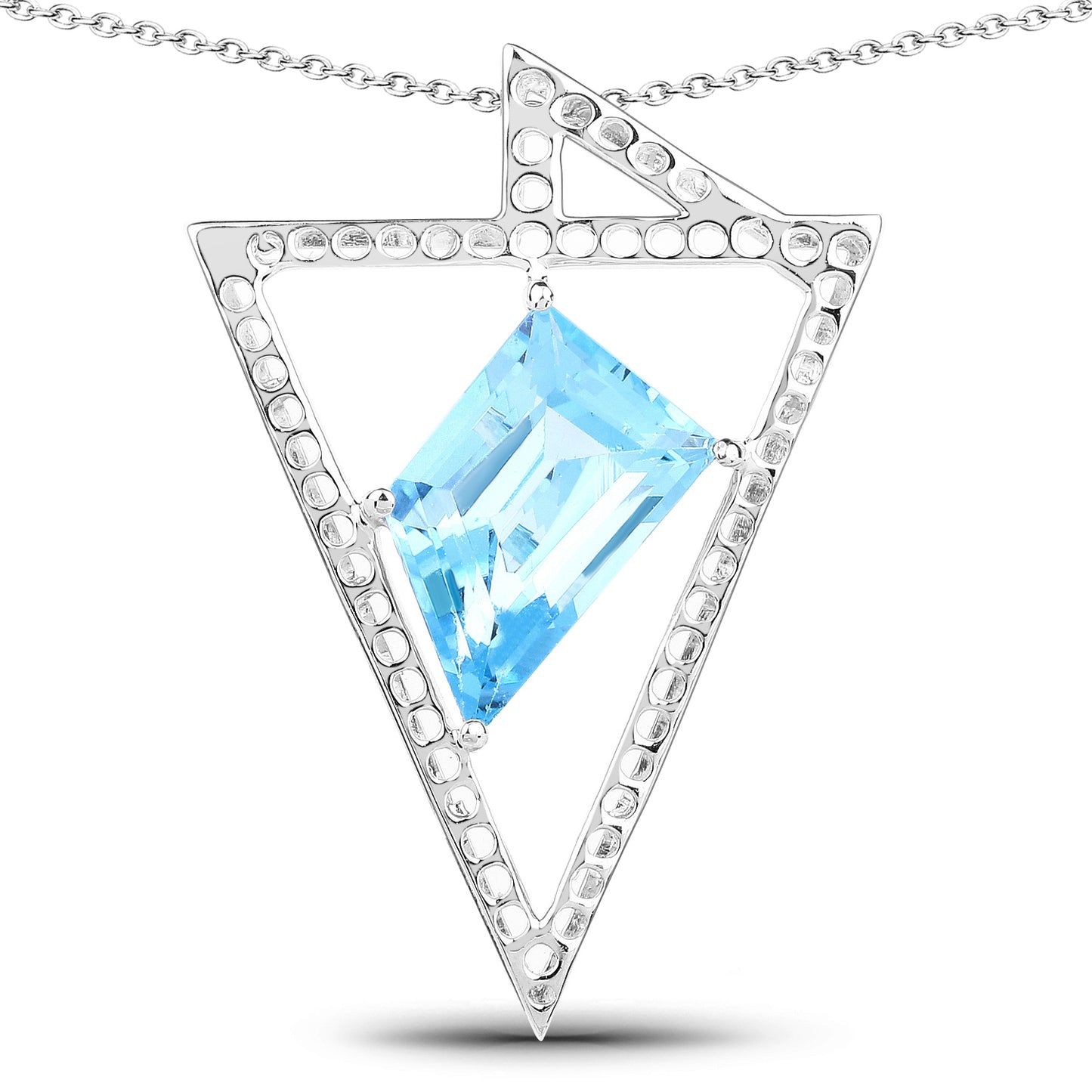 5.00 Carat Genuine Swiss Blue Topaz Pendant