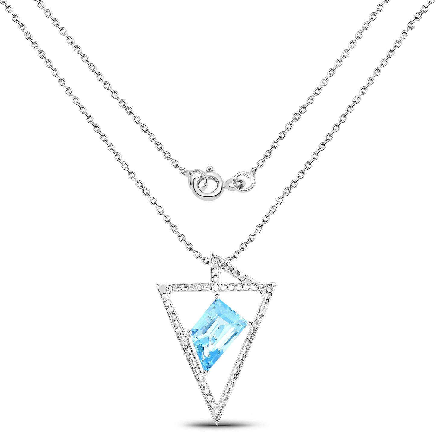 5.00 Carat Genuine Swiss Blue Topaz Pendant