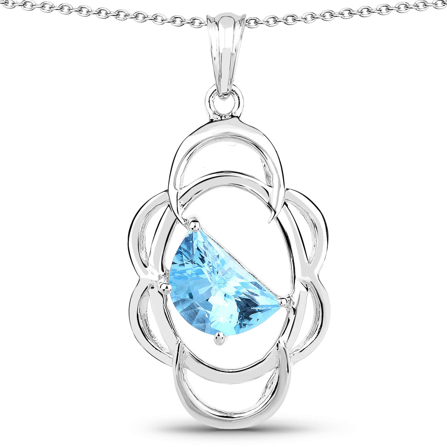 Swiss Blue Topaz Pendant