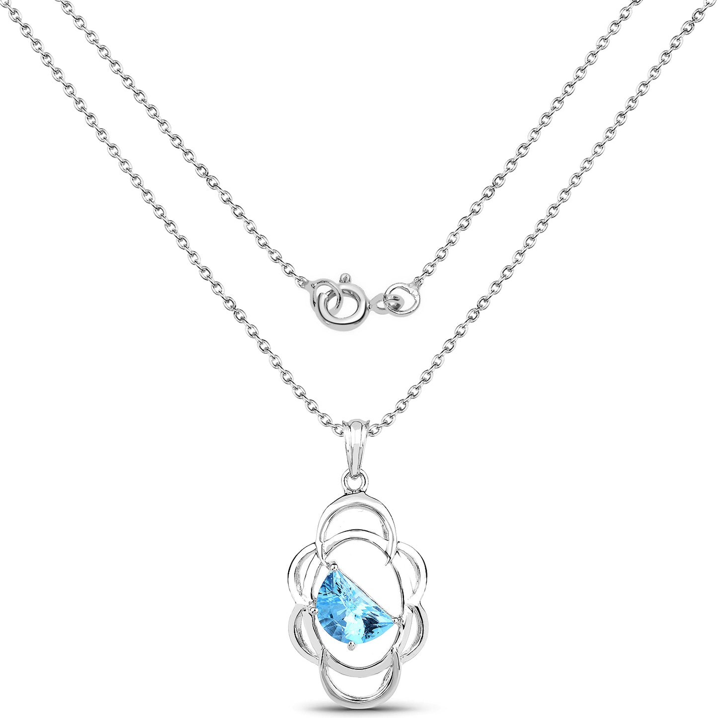 Swiss Blue Topaz Pendant