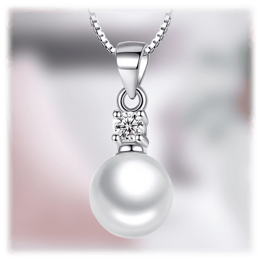 Pearl Pendant Necklace with Cubic Zirconia Accent Stone