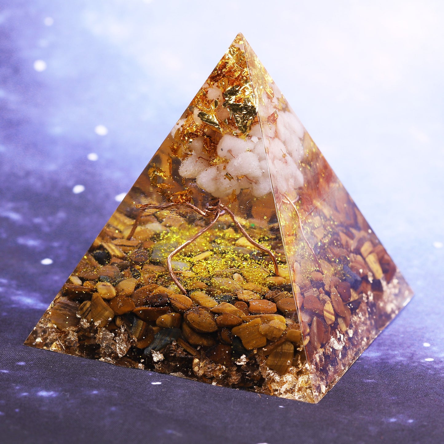 Tiger's Eye Orgonite Pyramid