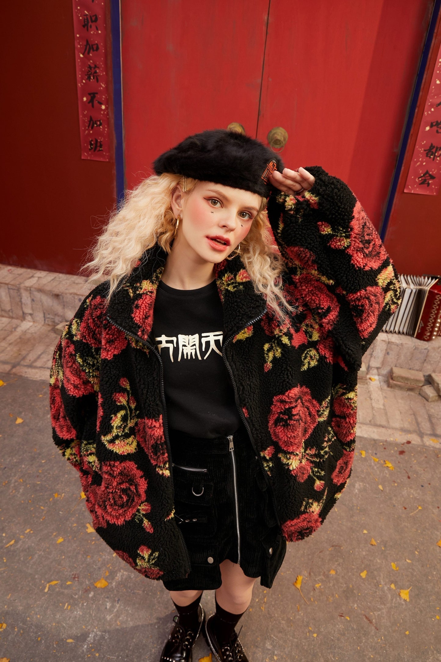 Rose Jacquard Oversize Jacket