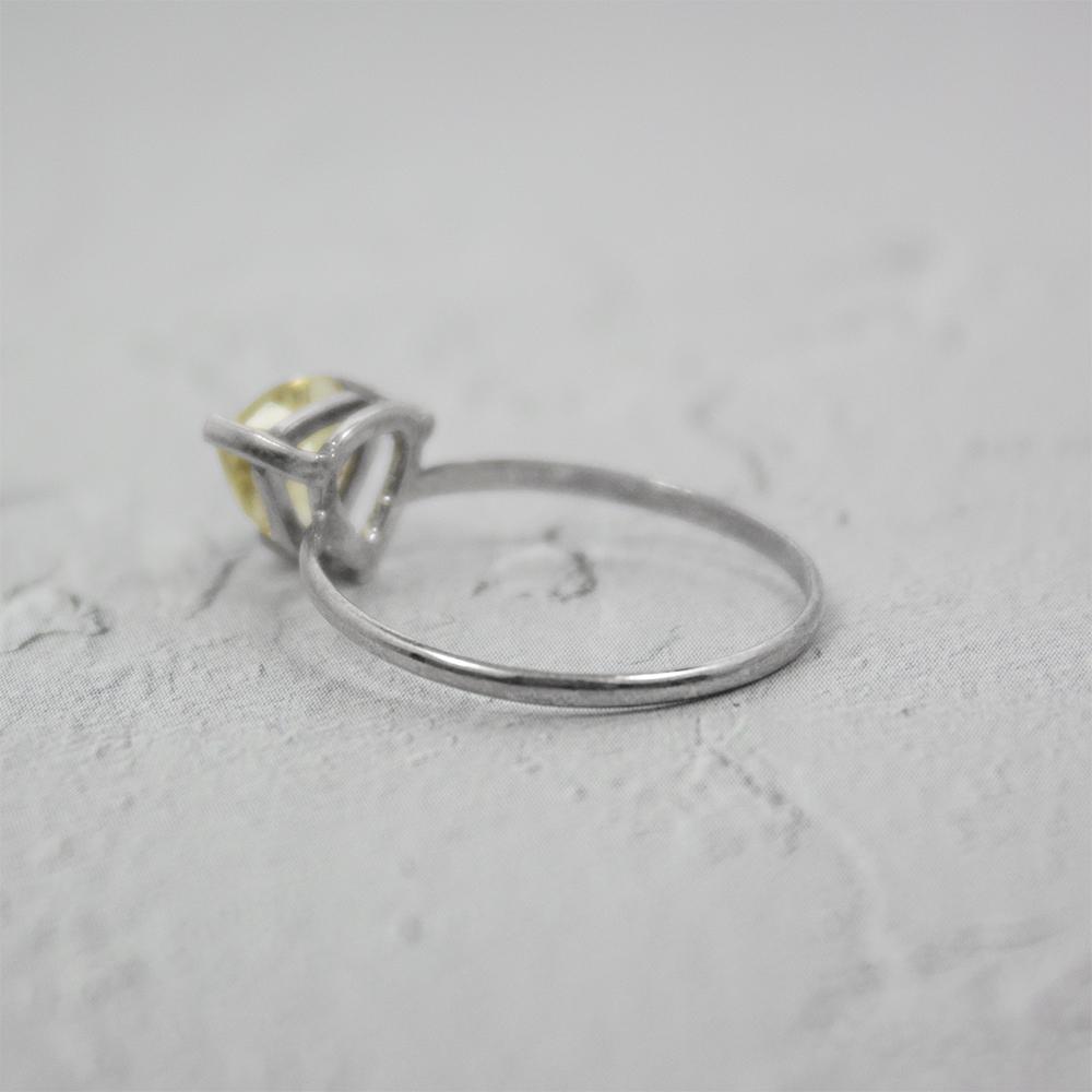 Lemon Topaz Trillion Solitaire Ring