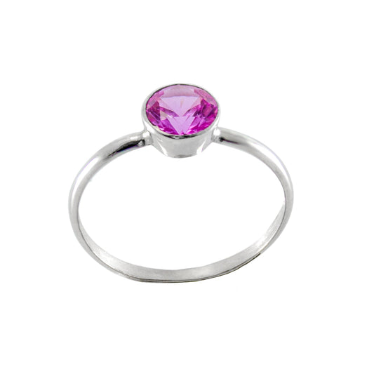 Pink Sapphire Sterling Silver Ring