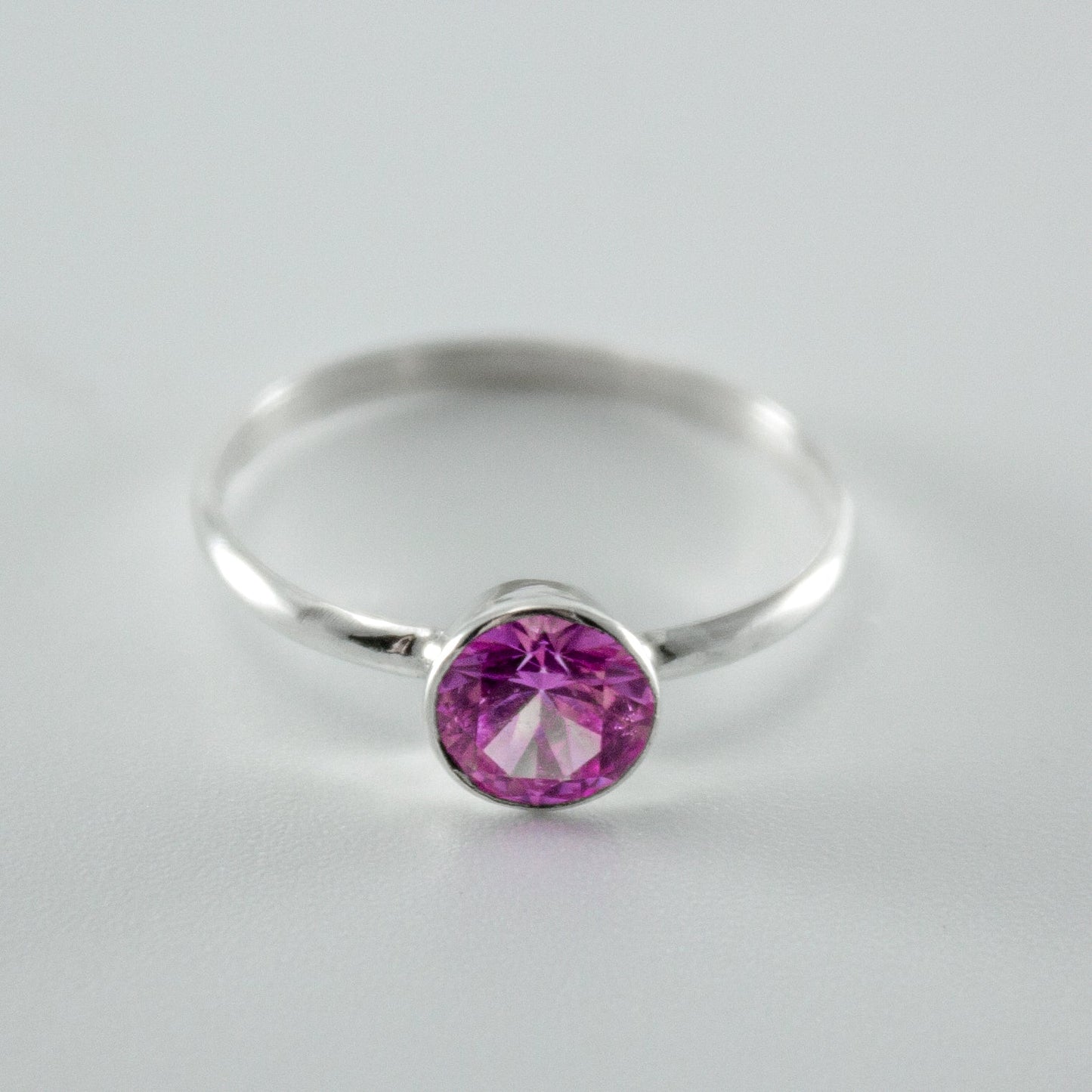 Pink Sapphire Sterling Silver Ring